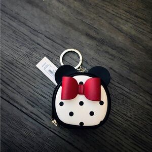 Kate Spade Disney Minnie Mouse Keychain Coin Pouch Purse Bag Charm NWT